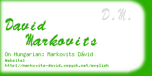 david markovits business card